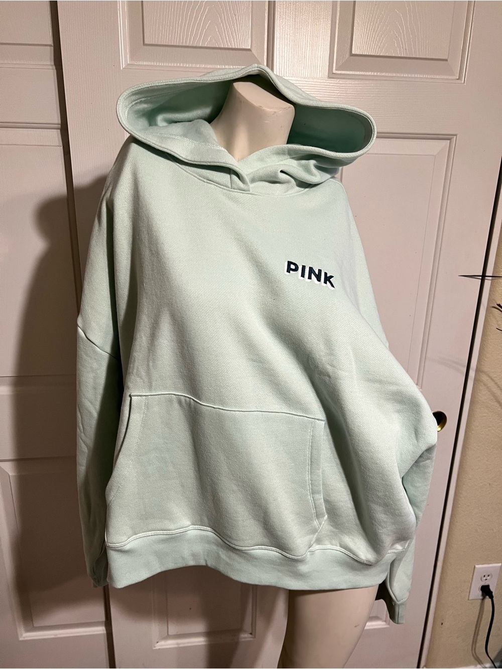 PINK Victoria's Secret Mint Green Hoodie with Front Pocket